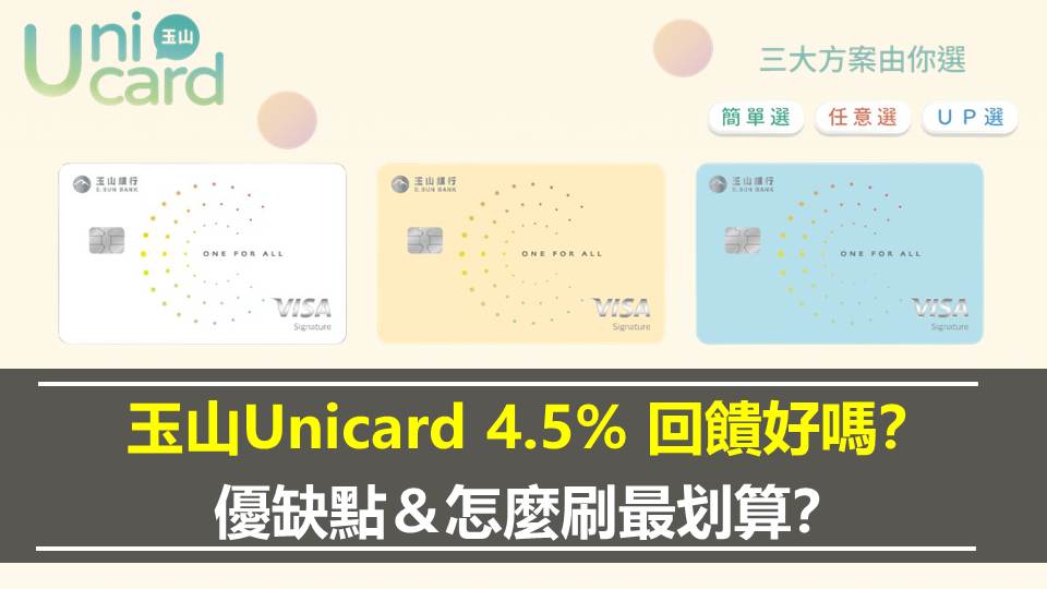 玉山 Unicard 4.5% 回饋好嗎？優缺點＆怎麼刷最划算？