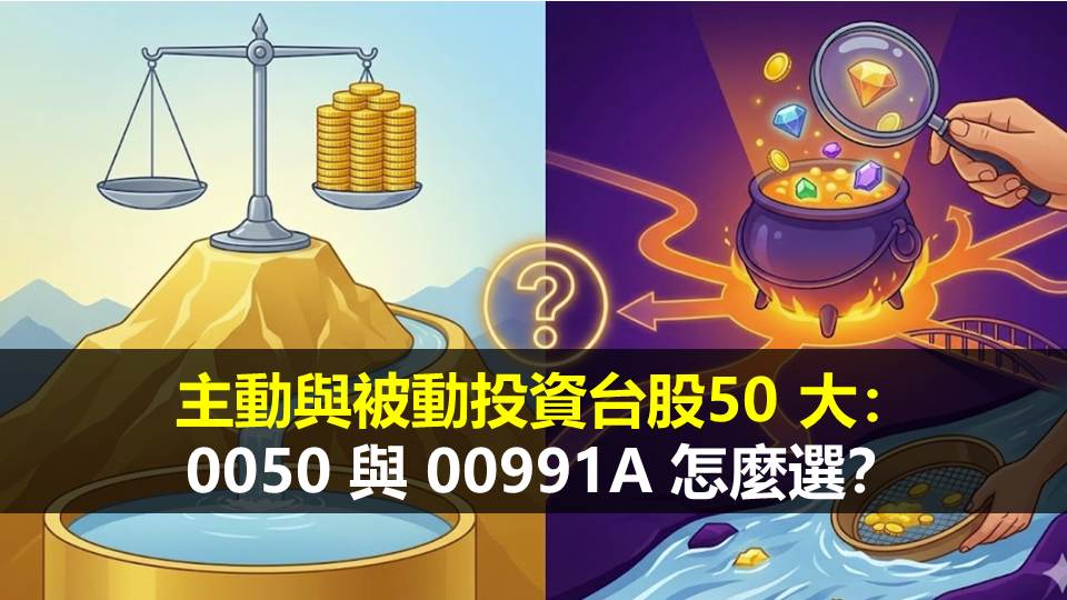 主動與被動投資台股50 大： 0050 與 00991A 怎麼選？