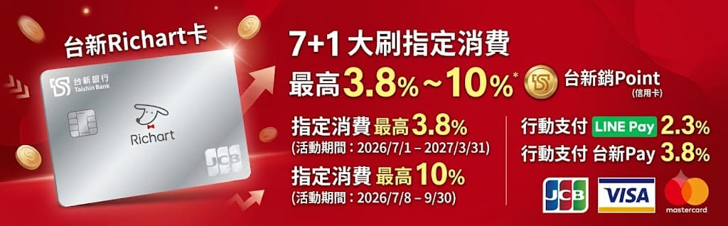 立即申辦台新Richart卡