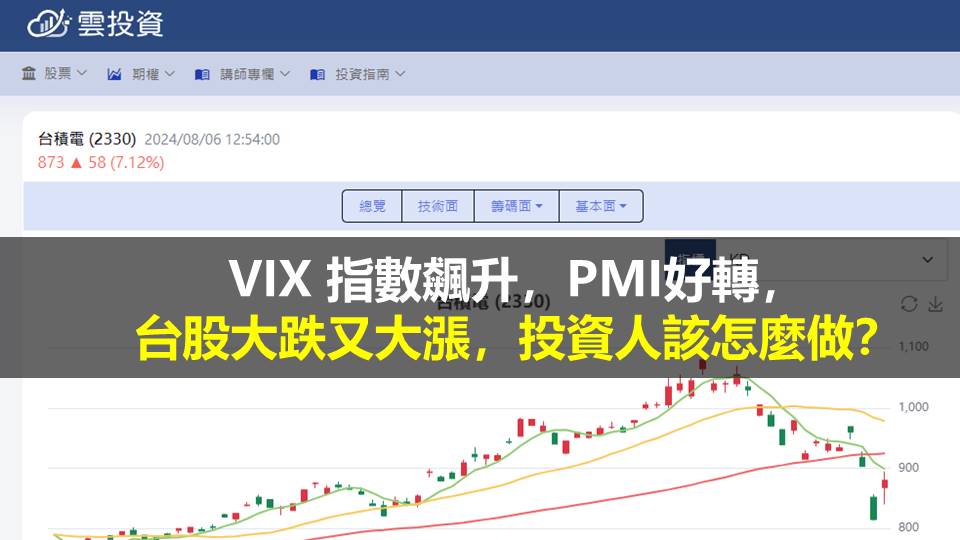 VIX 指數飆升，PMI好轉，台股大跌又大漲，投資人該怎麼做？