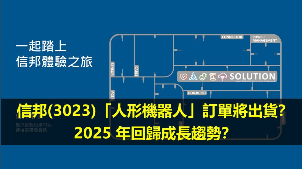 信邦(3023)「人形機器人」訂單將出貨？  2025 年回歸成長趨勢？